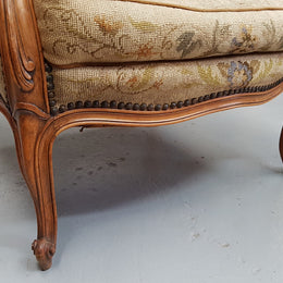 French Wing Back Tapestry Arm Chair