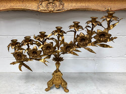 Fabulous & Highly Decorative Set Of Three French Brass Candelabras | Antique & Vintage | Moonee Ponds Antiques | Australia Wide Delivery