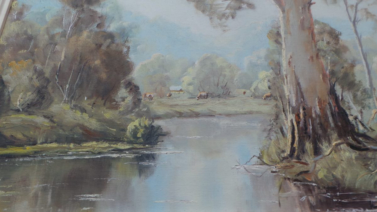 Framed Oil On Board By Artist Lorraine Davies | Antique & Vintage | Moonee Ponds Antiques | Australia Wide Delivery
