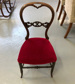Edwardian Bedroom Chair With Red Upholstery | Antique & Vintage | Moonee Ponds Antiques | Australia Wide Delivery