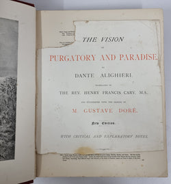 Dantes The Vision of Purgatory & Paradise together with The Vision of Hell 2 Volumes | Antique & Vintage | Moonee Ponds Antiques | Australia Wide Delivery