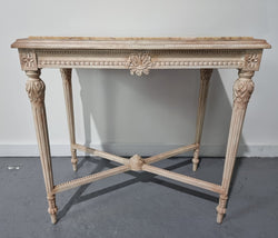 Louis XVI Painted & Marble Top Console Table With Two Drawers | Antique & Vintage | Moonee Ponds Antiques | Australia Wide Delivery