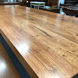 Industrial Style Dining Table and Bench Seats