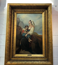 Beautifully Framed Victorian Oil Painting of a Lady and Child | Antique & Vintage | Moonee Ponds Antiques | Australia Wide Delivery