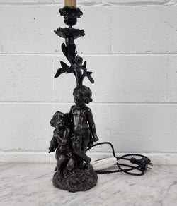 Antique French Bronzed Metal Lamp With Cherub's | Antique & Vintage | Moonee Ponds Antiques | Australia Wide Delivery