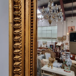 Beautifully Carved and Decorated Antique Gilt Napoleon III Louis XVI Style Gilt Overmantel Mirror