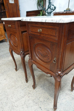 Pair Of French Oak Louis XV Style Bedsides | Antique & Vintage | Moonee Ponds Antiques | Australia Wide Delivery