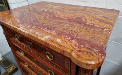 French Walnut and Burr Walnut Chest of Six Drawers | Antique & Vintage | Moonee Ponds Antiques | Australia Wide Delivery