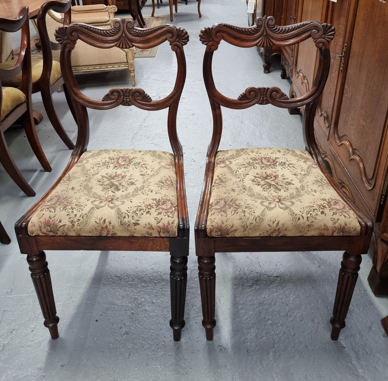 Stunning William IV carved Rosewood chairs from circa 1840's. Sourced locally they are in good original condition. Being sold individually for $450.00 each.