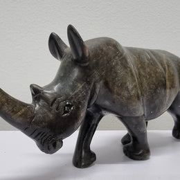 Vintage African Hand Carved Stone Rhino Sculpture