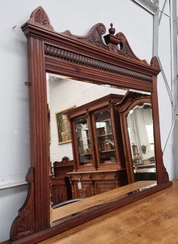 Nicely Carved Edwardian Walnut Mantle Mirror | Antique & Vintage | Moonee Ponds Antiques | Australia Wide Delivery