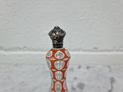 Rare Antique 19th Century French Silver Top & Double Overlay Glass Scent Bottle | Antique & Vintage | Moonee Ponds Antiques | Australia Wide Delivery