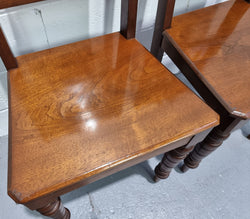 Pair of Edwardian Mahogany Hall Chairs With Original Tile in Back | Antique & Vintage | Moonee Ponds Antiques | Australia Wide Delivery