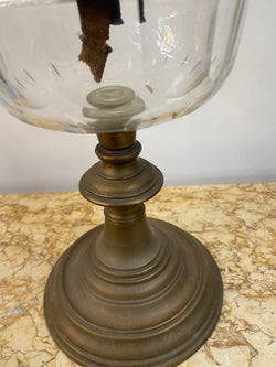 Victorian Brass & Clear Cut Glass Kero Lamp | Antique & Vintage | Moonee Ponds Antiques | Australia Wide Delivery