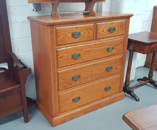 English Oak Edwardian Chest Of Drawers