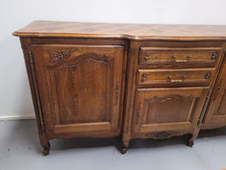 French Oak Louis XV Style Three oor Two Drawer Parquetry Top Sideboard | Antique & Vintage | Moonee Ponds Antiques | Australia Wide Delivery