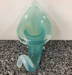 Murano Blue Glass Cornucopia Vase | Antique & Vintage | Moonee Ponds Antiques | Australia Wide Delivery
