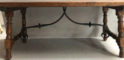 Vintage French Fruitwood & Iron Stretcher Base Coffee Table | Antique & Vintage | Moonee Ponds Antiques | Australia Wide Delivery
