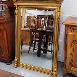 Stunning French Henry II gilt mantle mirror With Original Mirror. It has loads of charter and has been sourced from France. It is in good original detailed condition.