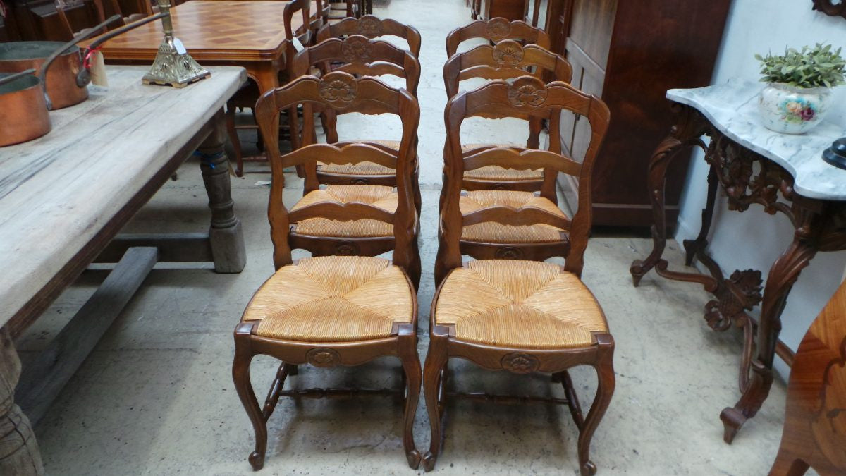 Set of Six French Style Dining Chairs