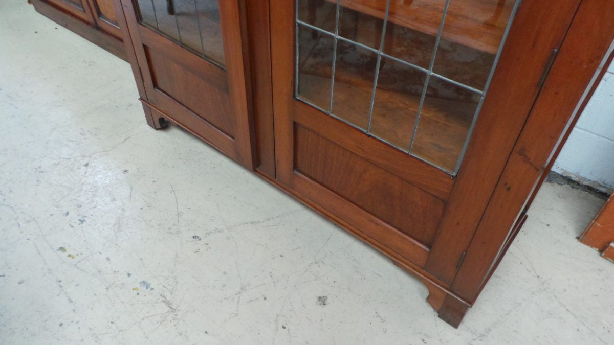 Australian Black wood Leadlight Cabinet | Antique & Vintage | Moonee Ponds Antiques | Australia Wide Delivery
