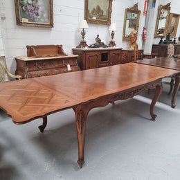 Louis XV Style Parquetry Top Extension Table