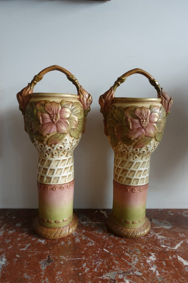 Pair of Art Nouveau Amphora Vases