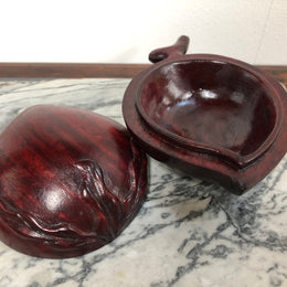 Charming Carved Chinese Rosewood Peach Trinket Box