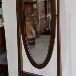 Lovely simple Antique Walnut cheval mirror with original bevelled mirror. In good original detailed condition.