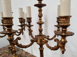 A Pair of French Bronze & Alabaster Marble Base Lamps | Antique & Vintage | Moonee Ponds Antiques | Australia Wide Delivery