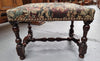 Flemish Baroque Style Walnut Footstool with Tapestry Fabric Top | Antique & Vintage | Moonee Ponds Antiques | Australia Wide Delivery