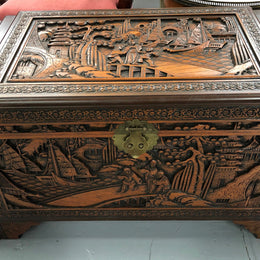 Beautiful carved Camphor wood Chest