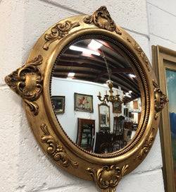 Wooden Antique Gilt Frame Convex Mirror | Antique & Vintage | Moonee Ponds Antiques | Australia Wide Delivery