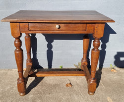 Rustic French Oak Desk with Single Drawer & Turned Legs | Antique & Vintage | Moonee Ponds Antiques | Australia Wide Delivery