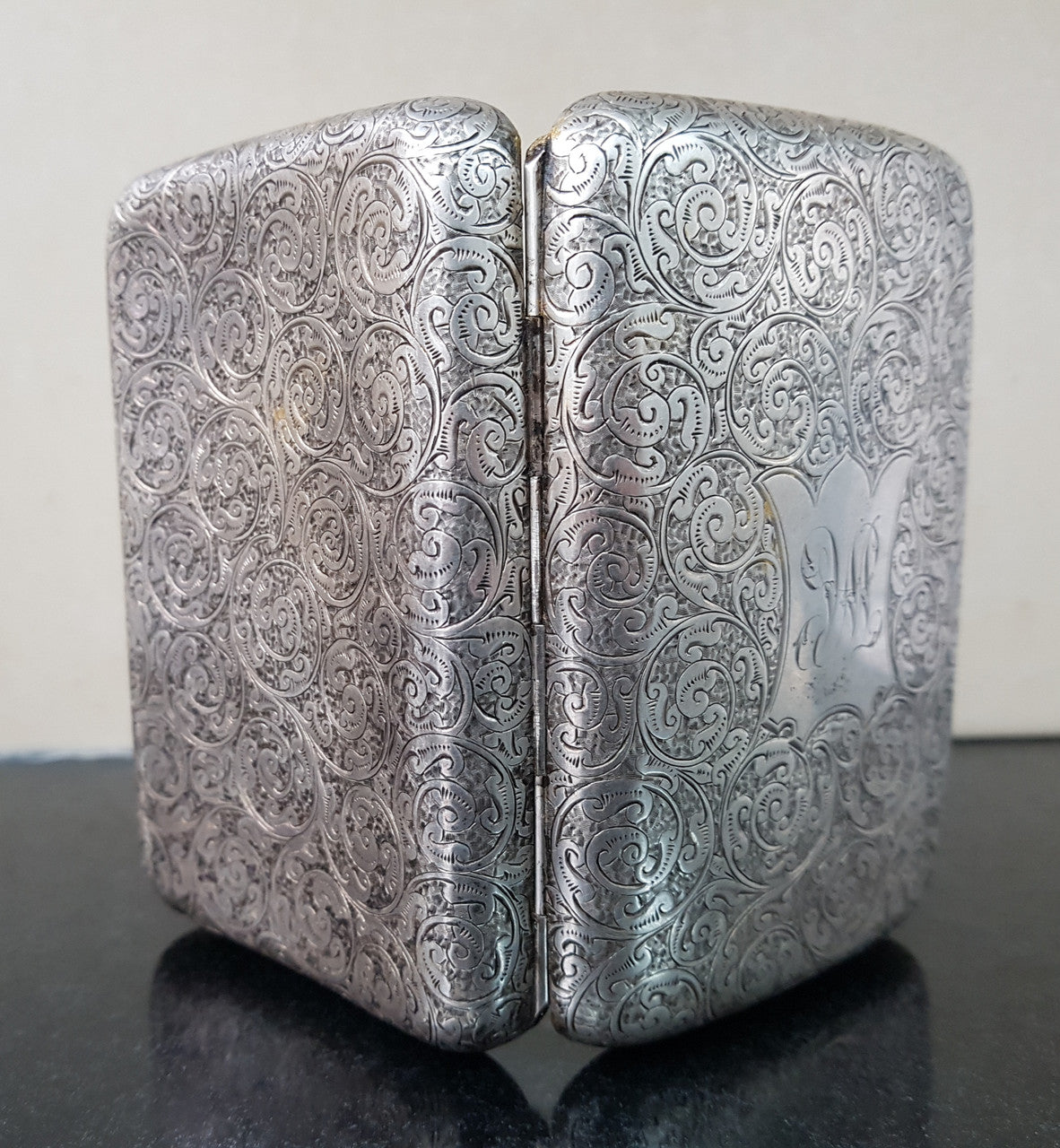 Victorian Birmingham Silver Cigar Case Superb Engraving | Antique & Vintage | Moonee Ponds Antiques | Australia Wide Delivery