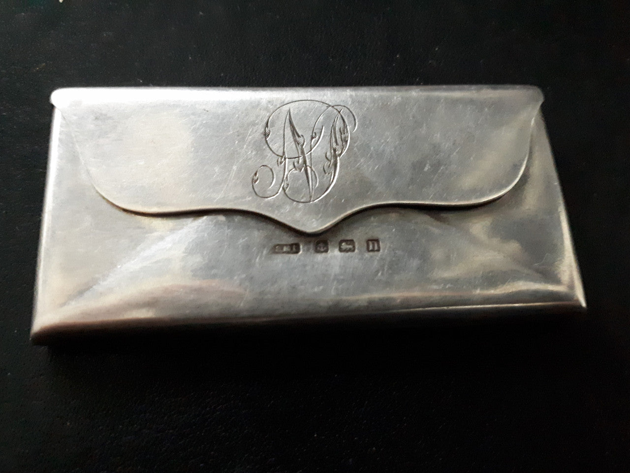 Antique Sterling Silver Envelope Stamp Case