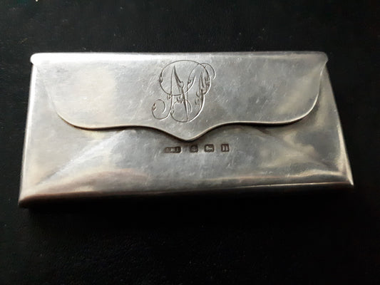 Antique Sterling Silver Envelope Stamp Case