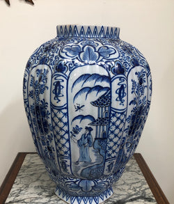 Large Early 18th Century Dutch Delft Hand Painted Lidded Vase | Antique & Vintage | Moonee Ponds Antiques | Australia Wide Delivery