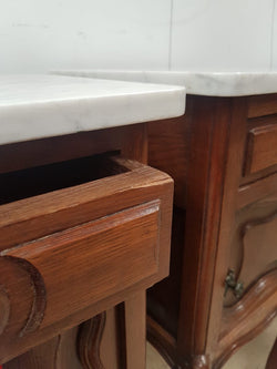 Pair of Beautiful French Oak Bedside Cabinets | Antique & Vintage | Moonee Ponds Antiques | Australia Wide Delivery