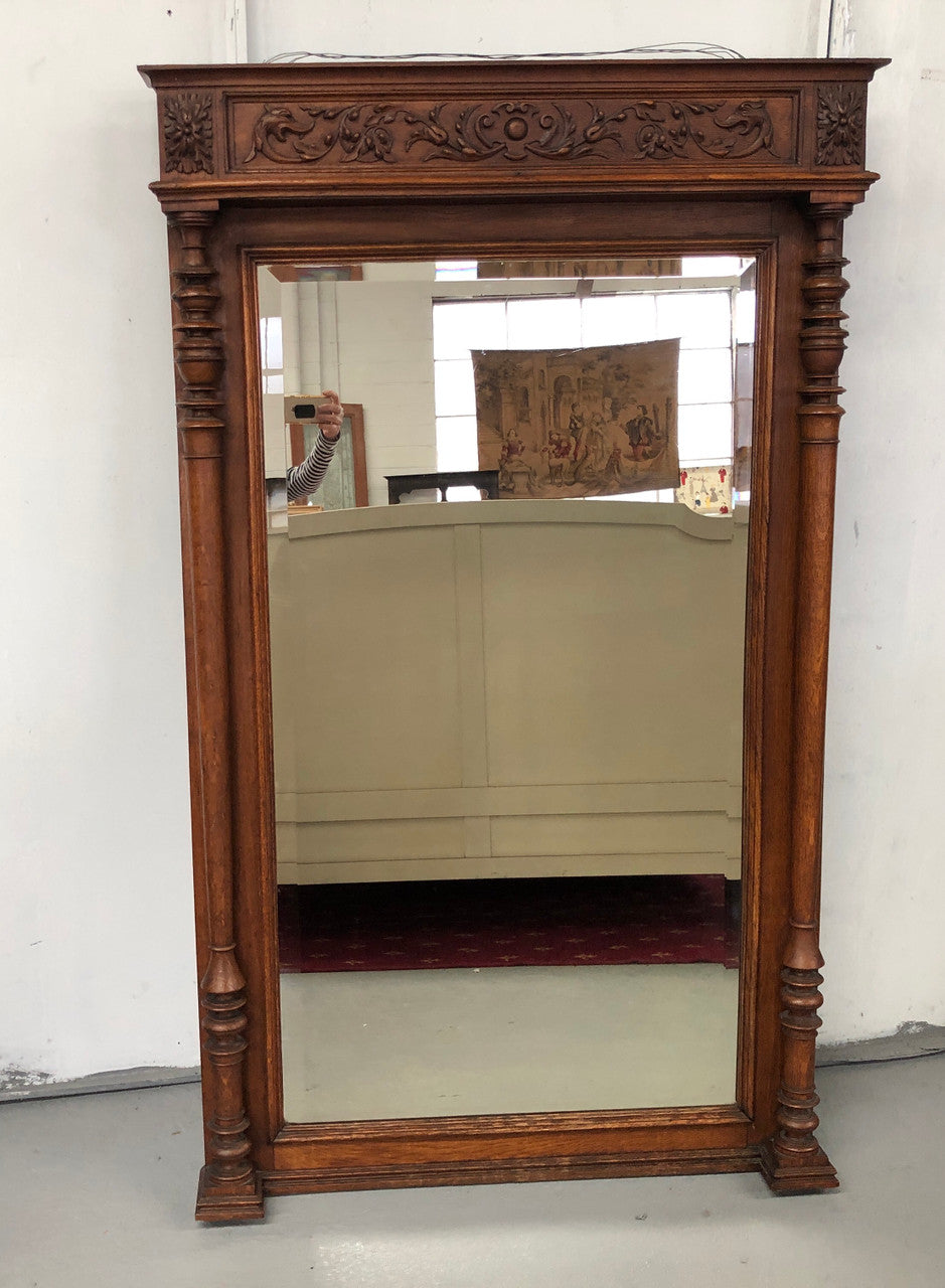 French Henry II Style Oak Mantle Mirror | Antique & Vintage | Moonee Ponds Antiques | Australia Wide Delivery