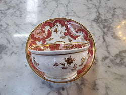 Early Victorian Cup and Saucer Patterned In Pink & Gold Tone | Antique & Vintage | Moonee Ponds Antiques | Australia Wide Delivery