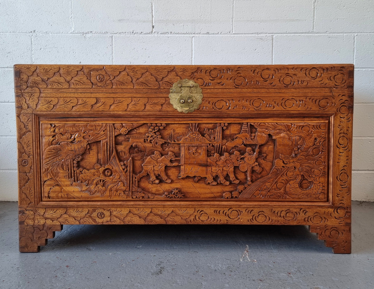 Beautifully Carved Large Oriental Storage Chest | Antique & Vintage | Moonee Ponds Antiques | Australia Wide Delivery