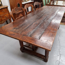 Striking Reclaimed Timber Rustic Oak Farmhouse Table