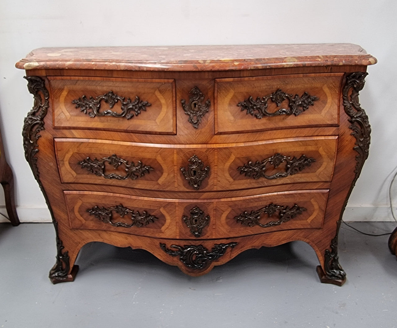 Grand 19th Century French Bombe Marble Top Commode | Antique & Vintage | Moonee Ponds Antiques | Australia Wide Delivery