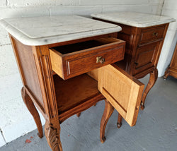 Pair of Louis XV Style French Oak Bedsides | Antique & Vintage | Moonee Ponds Antiques | Australia Wide Delivery