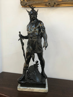Fabulous French Spelter Statue on a marble base | Antique & Vintage | Moonee Ponds Antiques | Australia Wide Delivery