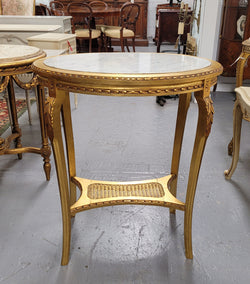 Impressive French Oval Louis XVI Style Gilt & White Marble Topped Side Table | Antique & Vintage | Moonee Ponds Antiques | Australia Wide Delivery