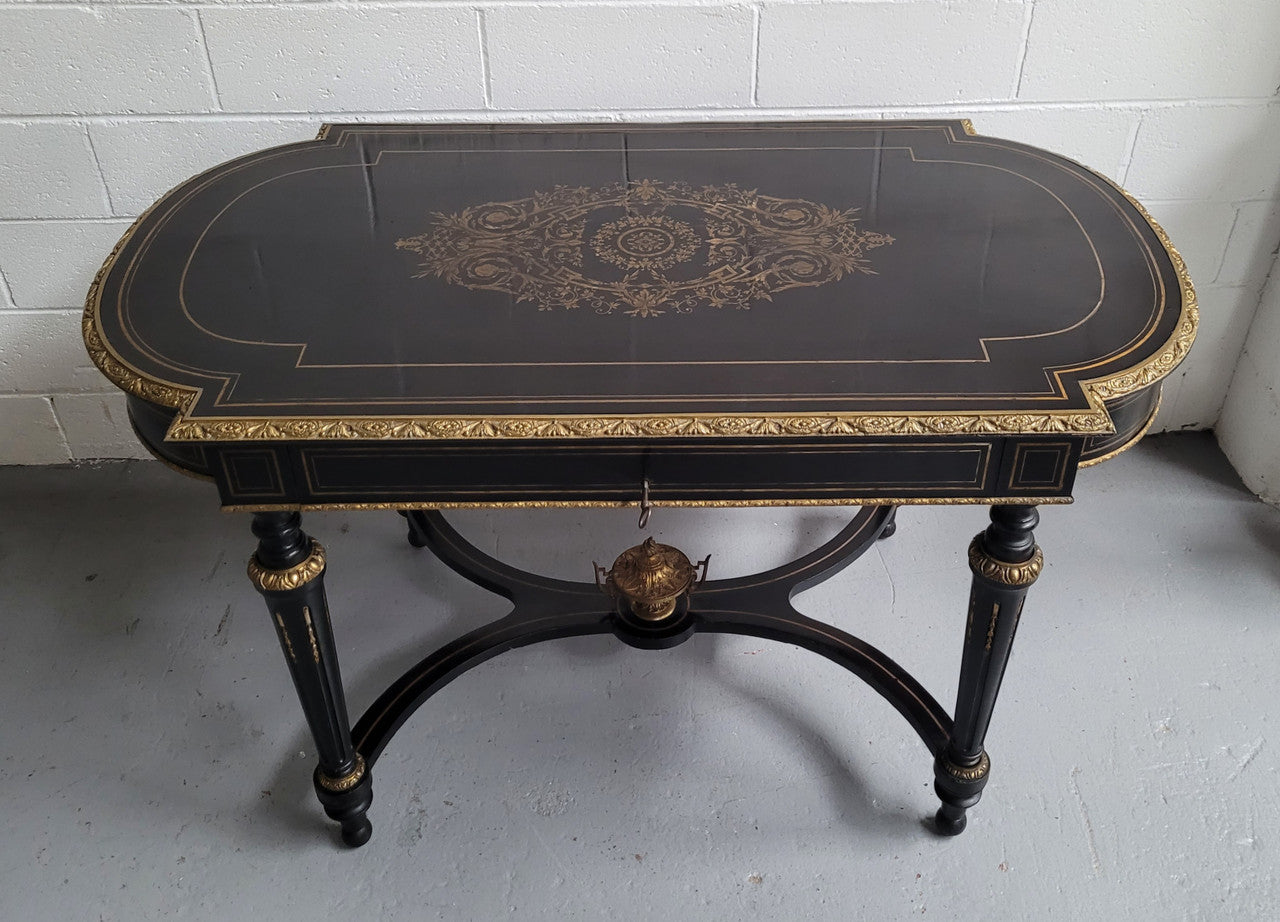 19th Century Napoleon III Boulle Ebonized Centre Table | Antique & Vintage | Moonee Ponds Antiques | Australia Wide Delivery