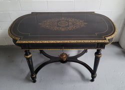 19th Century Napoleon III Boulle Ebonized Centre Table | Antique & Vintage | Moonee Ponds Antiques | Australia Wide Delivery