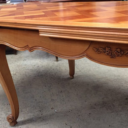 Cherrywood Parquetry Top Extension Dining Table